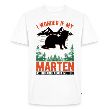 Martre Cadeau Pin Martre Vison - T-shirt Premium bio Homme - blanc - Devant - Nico (187cm)