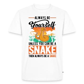 Always Be Yourself Snake Schlange - Men's Premium Organic T-Shirt - white - Front - Nico (187cm)