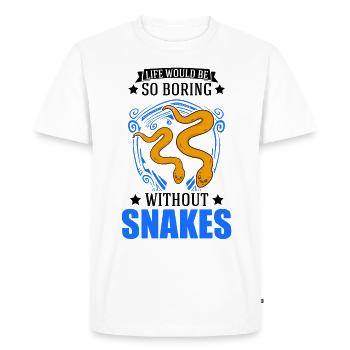 Propriétaires de serpents Amoureux des serpents - T-shirt Premium bio Homme - blanc - Devant - Nico (187cm)