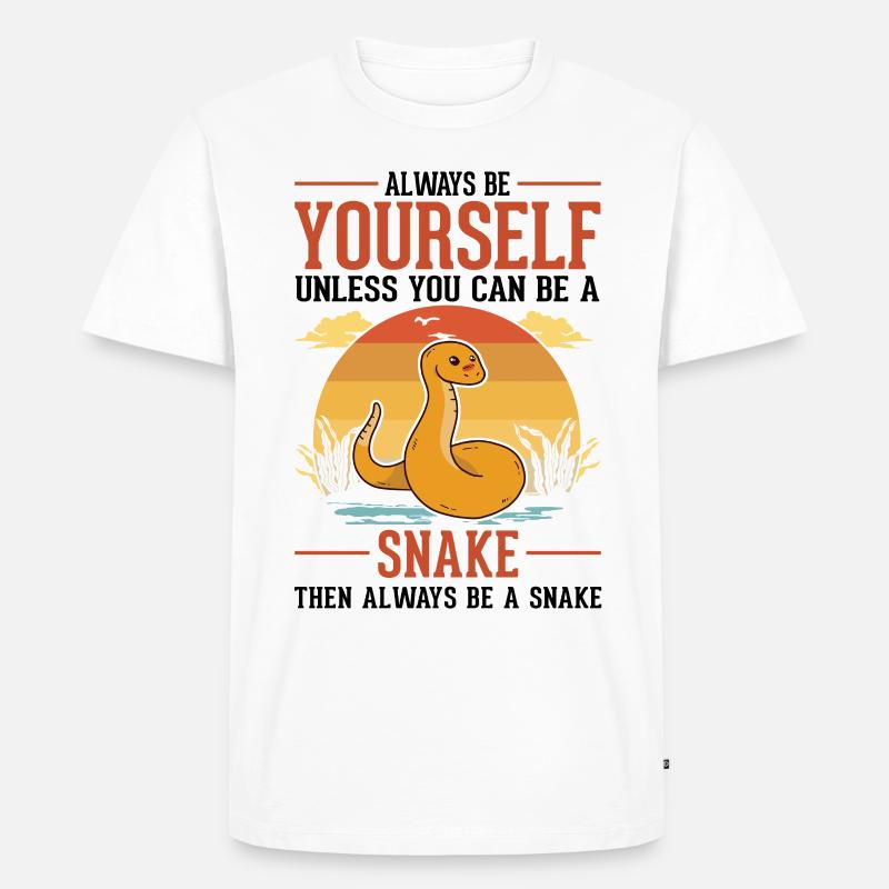 Always Be Yourself Snake Schlange - Männer Premium Bio T-Shirt - Weiß