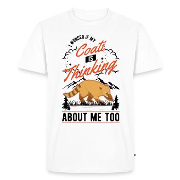 Coati Gift Coati Proboscis Bear - Men's Premium Organic T-Shirt - white - Front - Nico (187cm)