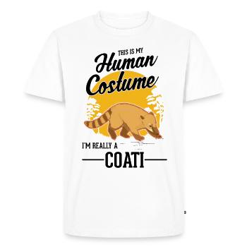 Coati Human Costume Halloween Coati Proboscis Bear - Men's Premium Organic T-Shirt - white - Front - Nico (187cm)