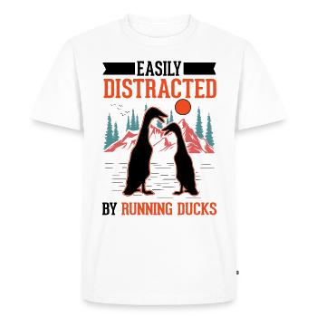 Facilement distrait par Running Ducks Runner Duck - T-shirt Premium bio Homme - blanc - Devant - Nico (187cm)
