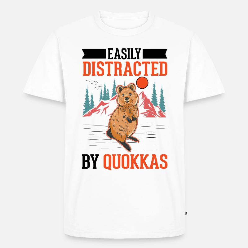 Easily distracted by Quokkas - Männer Premium Bio T-Shirt - Weiß