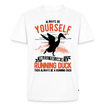 Indian Runner Duck cadeau Running Duck - T-shirt Premium bio Homme - blanc - Devant - Nico (187cm)