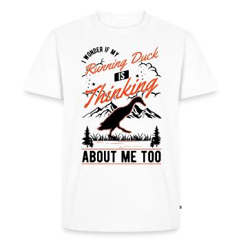 Indian Runner canard cadeau bouteille canard - T-shirt Premium bio Homme - blanc - Devant - Nico (187cm)