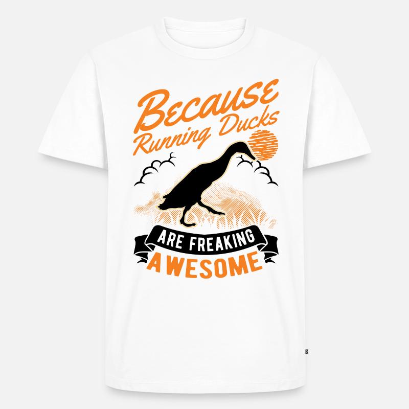 Indische Laufente Geschenk Runner Duck - Männer Premium Bio T-Shirt - Weiß