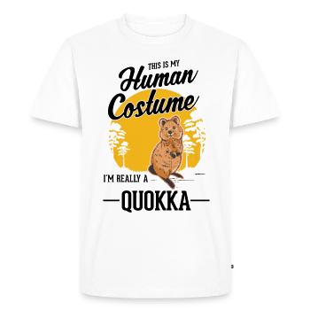 Quokka Halloween Kangourou à queue courte - T-shirt Premium bio Homme - blanc - Devant - Nico (187cm)