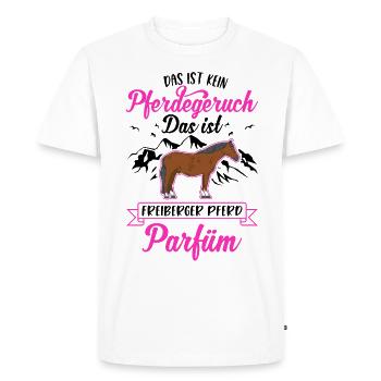 Freiberger Horse Perfume - Men's Premium Organic T-Shirt - white - Front - Nico (187cm)