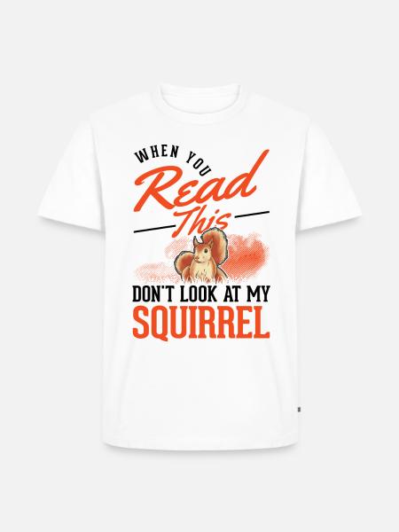 Squirrel Gift Grey Squirrel - Men's Premium Organic T-Shirt - white