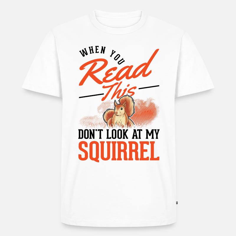 Écureuil cadeau écureuil gris - T-shirt Premium bio Homme - blanc