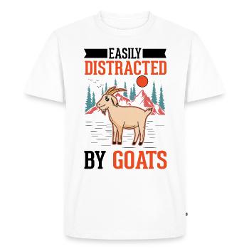 Facilement distrait par les chèvres Ziegenwirt Ziege - T-shirt Premium bio Homme - blanc - Devant - Nico (187cm)