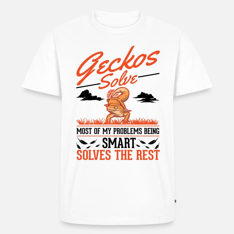 Gecko Geschenk Leopardgecko - Männer Premium Bio T-Shirt - Weiß