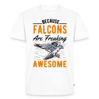 Falcon Gift, Falcon Breeding, Falcon Breeder, Falconer - Men's Premium Organic T-Shirt - white - Front - Nico (187cm)