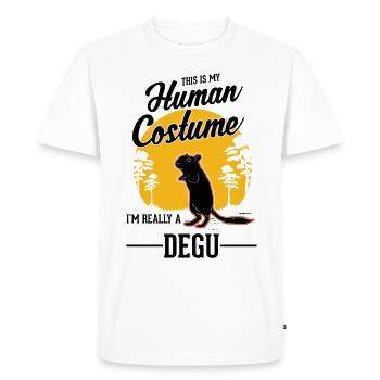 Degu Costume Humain Forêt Degu Halloween - T-shirt Premium bio Homme - blanc - Devant - Nico (187cm)