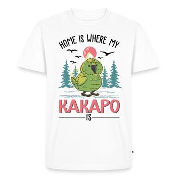 La maison est là où se trouve mon kakapo - T-shirt Premium bio Homme - blanc - Devant - Nico (187cm)