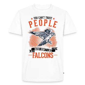 Falcon Gift, Falcon Breeding, Falcon Breeder, Falconer - Men's Premium Organic T-Shirt - white - Front - Nico (187cm)