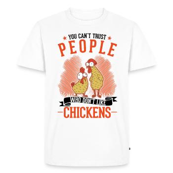 Chickens, Farmer, Chicken, Farmer, Chicken - Men's Premium Organic T-Shirt - white - Front - Nico (187cm)