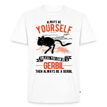 Gerbille Cadeau Gerbille Gerbille - T-shirt Premium bio Homme - blanc - Devant - Nico (187cm)