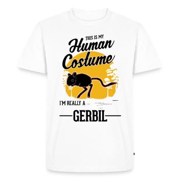 Déguisement Humain Gerbille Rennmaus - T-shirt Premium bio Homme - blanc - Devant - Nico (187cm)