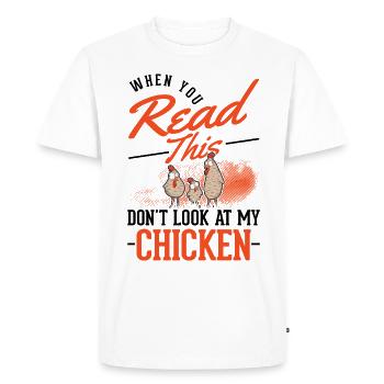Poulets Élevage de poulets Producteur de poulets - T-shirt Premium bio Homme - blanc - Devant - Nico (187cm)