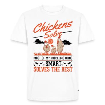 Chickens Chicken Breeding Chicken Farmer - Men's Premium Organic T-Shirt - white - Front - Nico (187cm)