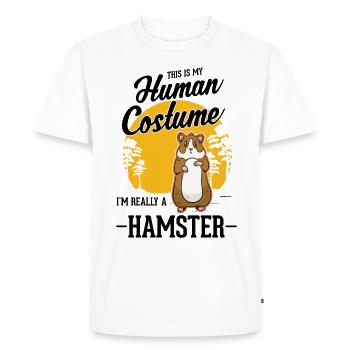 Déguisement Hamster Roue de hamster Hamster doré - T-shirt Premium bio Homme - blanc - Devant - Nico (187cm)