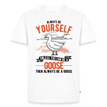 Geese Gift, Goose Lover, Goose Breeder - Men's Premium Organic T-Shirt - white - Front - Nico (187cm)