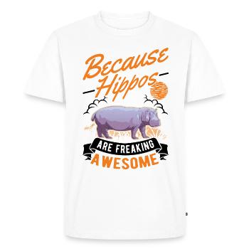 Hippopotame cadeau hippopotame hippopotame - T-shirt Premium bio Homme - blanc - Devant - Nico (187cm)