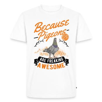 Pigeons Pigeons éleveurs Colombophiles - T-shirt Premium bio Homme - blanc - Devant - Nico (187cm)