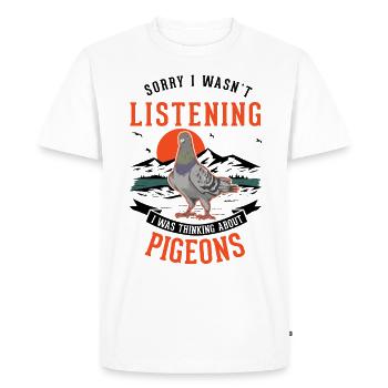 Pigeon Gift Pigeon Fancier City Pigeon Carrier Pigeon - Men's Premium Organic T-Shirt - white - Front - Nico (187cm)