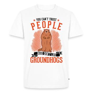 Marmotte Jour de la marmotte marmotte - T-shirt Premium bio Homme - blanc - Devant - Nico (187cm)