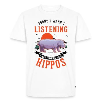 Hippopotame cadeau hippopotame - T-shirt Premium bio Homme - blanc - Devant - Nico (187cm)