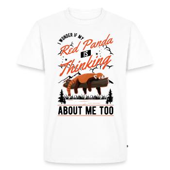 Cadeau Panda roux Panda roux - T-shirt Premium bio Homme - blanc - Devant - Nico (187cm)