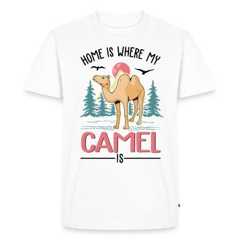 Home is where my camel is Egypt dromedary - Men's Premium Organic T-Shirt - white - Front - Nico (187cm)