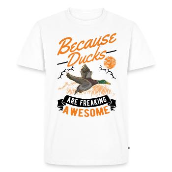 Duck Gift Duck Breeder - Men's Premium Organic T-Shirt - white - Front - Nico (187cm)