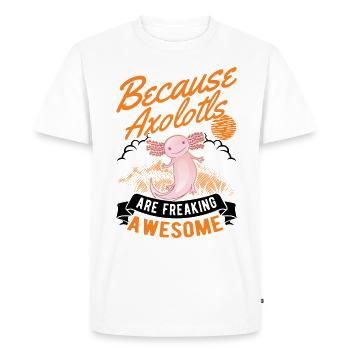 Axolotl cadeau armé amphibien - T-shirt Premium bio Homme - blanc - Devant - Nico (187cm)