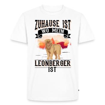 La maison est là où se trouve mon Leonberg - T-shirt Premium bio Homme - blanc - Devant - Nico (187cm)