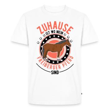 Home is where my Freiberg horses are - Men's Premium Organic T-Shirt - white - Front - Nico (187cm)