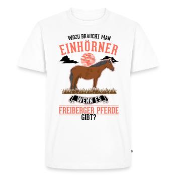 Freiberg Horse Unicorn - Men's Premium Organic T-Shirt - white - Front - Nico (187cm)