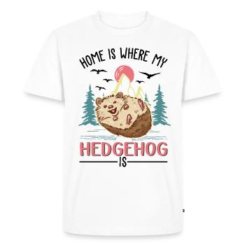 La maison, c’est là où se trouve mon hérisson - T-shirt Premium bio Homme - blanc - Devant - Nico (187cm)