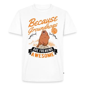 Marmotte Jour de la marmotte marmotte - T-shirt Premium bio Homme - blanc - Devant - Nico (187cm)