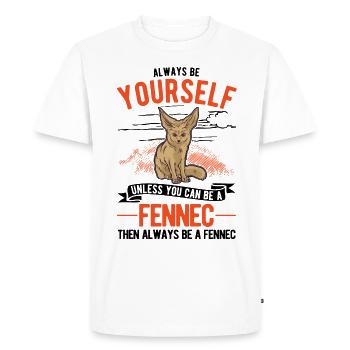 Always be yourses Fennec Desert Fox Fennec - Men's Premium Organic T-Shirt - white - Front - Nico (187cm)