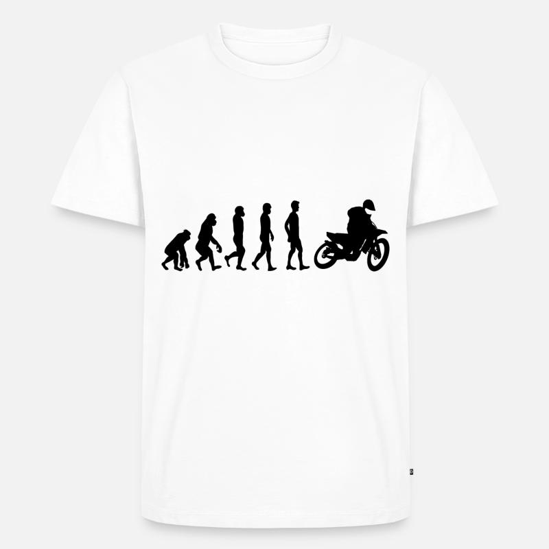 Evolution Motorrad - Männer Premium Bio T-Shirt - Weiß