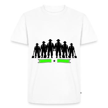 Silhouette de fermier Bauer - T-shirt Premium bio Homme - blanc - Devant - Nico (187cm)