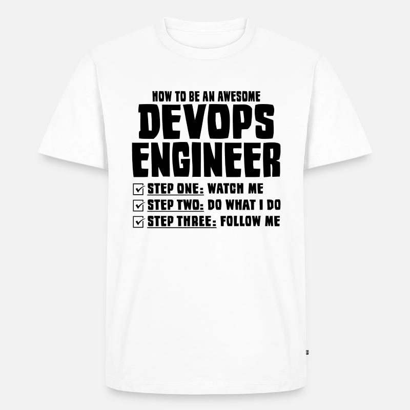 Devops Sys-Admin Entwickler - Männer Premium Bio T-Shirt - Weiß