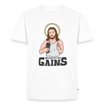 Jesus Training Athletes - Men's Premium Organic T-Shirt - white - Front - Nico (187cm)