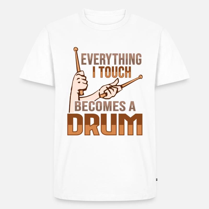 Drum Set Percussion Design - Männer Premium Bio T-Shirt - Weiß