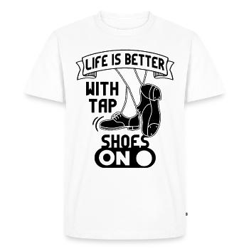 Danseur de claquettes Chaussures de danse à claquettes Instructeur de danse à claquettes - T-shirt Premium bio Homme - blanc - Devant - Nico (187cm)