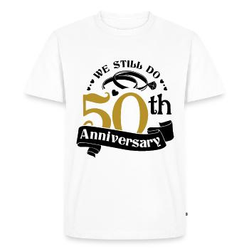 50th Wedding Anniversary Husband Wife Marriage - Men's Premium Organic T-Shirt - white - Front - Nico (187cm)